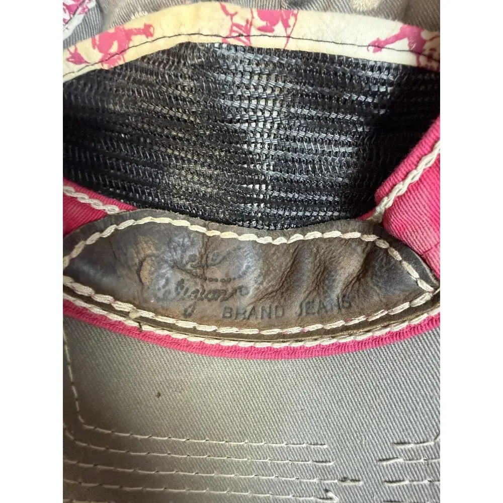 Vintage True Religion Hat Womens One Size Distressed Multicolor Pink Horseshoe